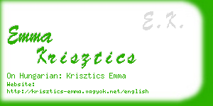 emma krisztics business card